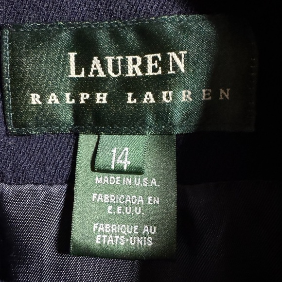 Vintage Lauren Ralph Lauren Women’s Blazer 14 Navy Wool Gold Button Military USA - Picture 9 of 12